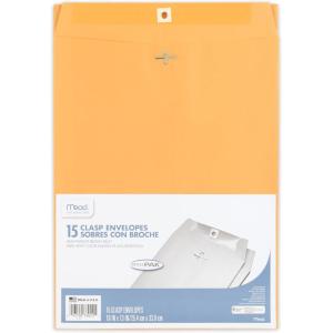 imageMead Envelopes 10quot x 13quot Clasp Closure Brown Kraft AllPurpose 24lb Paper Mailing Envelopes 15 Count 7602210 x 13