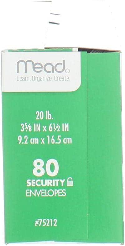 imageMead 634 Envelopes 358quot x 612quot Security Printed Lining for Privacy Gummed Closure White AllPurpose 20lb Paper Mailing Envelopes 80 Count 75212White