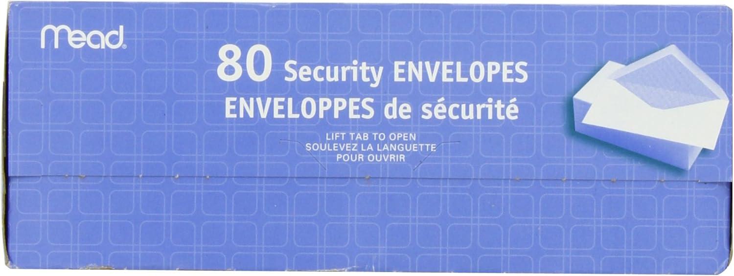 imageMead 634 Envelopes 358quot x 612quot Security Printed Lining for Privacy Gummed Closure White AllPurpose 20lb Paper Mailing Envelopes 80 Count 75212White