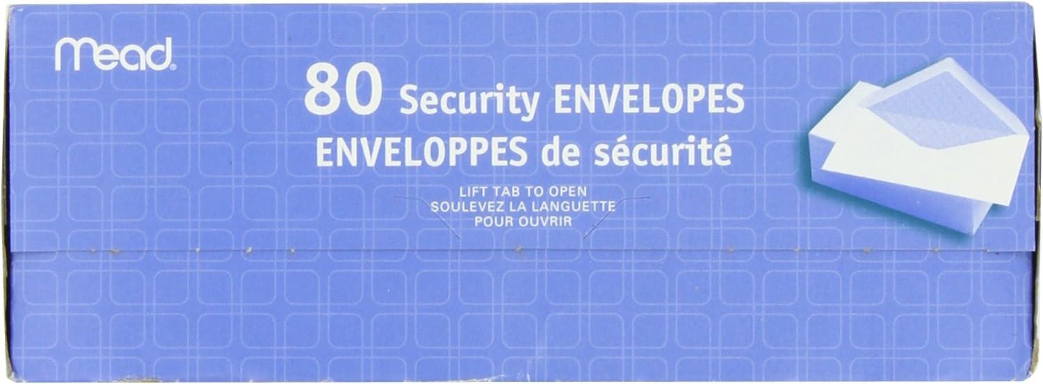 imageMead 634 Envelopes 358quot x 612quot Security Printed Lining for Privacy Gummed Closure White AllPurpose 20lb Paper Mailing Envelopes 80 Count 75212White