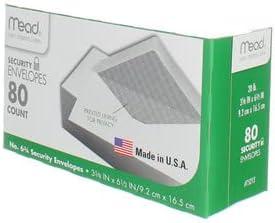 imageMead 634 Envelopes 358quot x 612quot Security Printed Lining for Privacy Gummed Closure White AllPurpose 20lb Paper Mailing Envelopes 80 Count 75212White