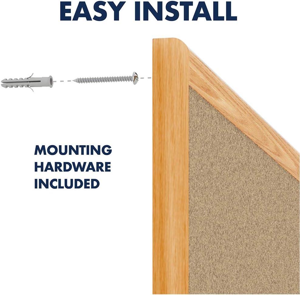 imageMead Cork Bulletin Board Framed Corkboard 4 x 3 Message Board Oak Finish Frame 85367Oak