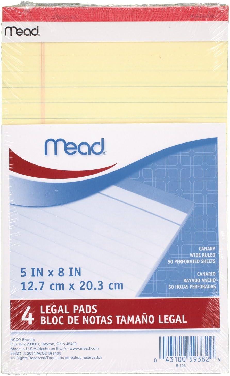 imageMead Legal Pads Wide Ruled Paper 812quot x 1134quot 50 Sheets Memo Pads Note Pads Steno Pads 3 Pack 593865 x 8