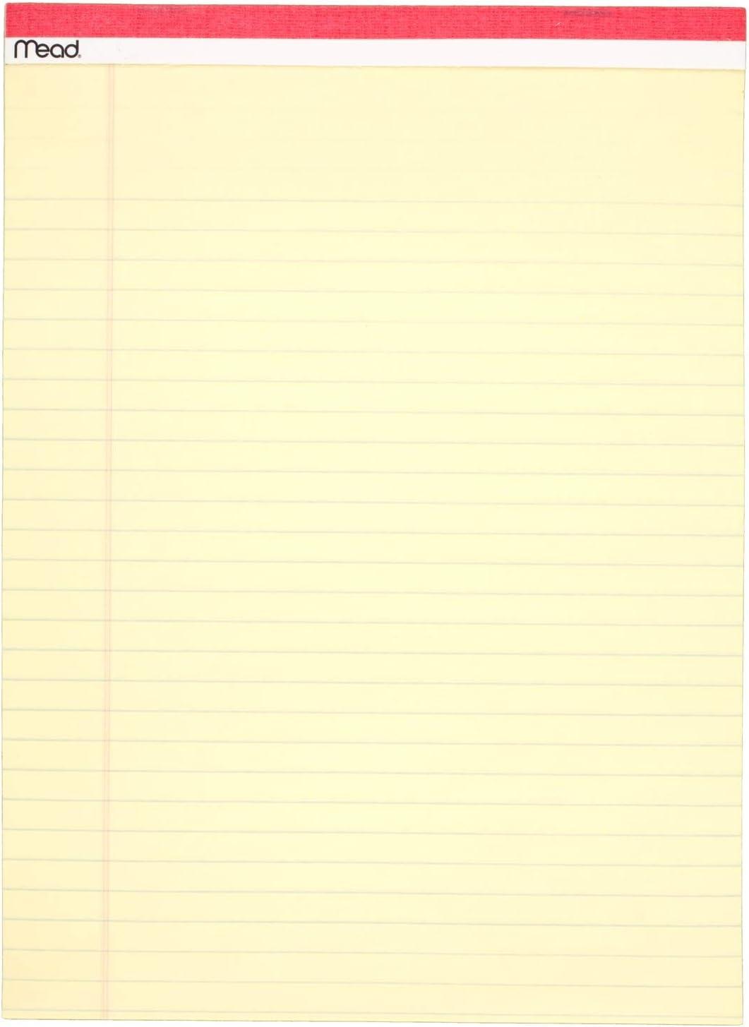 imageMead Legal Pads Wide Ruled Paper 812quot x 1134quot 50 Sheets Memo Pads Note Pads Steno Pads 3 Pack 59386812 x 1134 Pack of 6