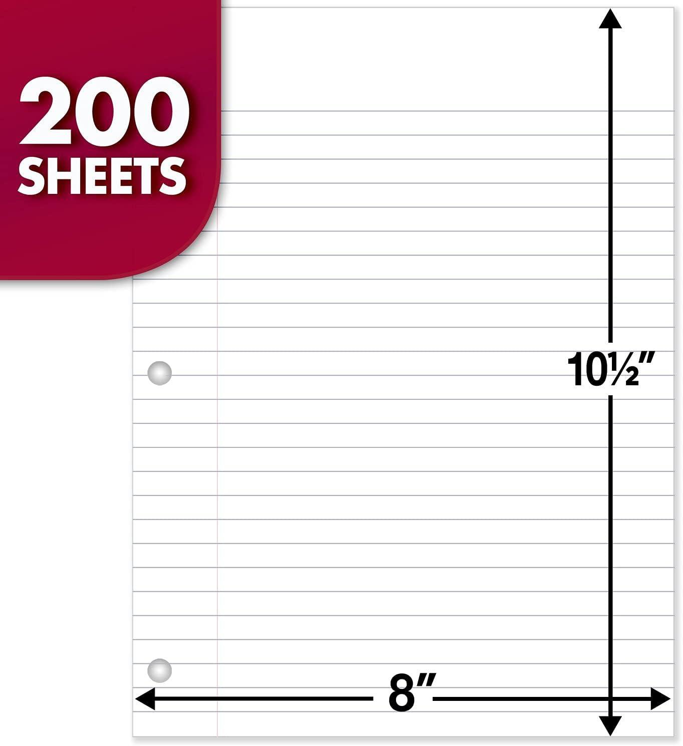 imageMead Loose Leaf Paper 3 Pack Notebook Paper Wide Ruled Filler Paper Standard 8 x 105 200 Sheets per Pack 73183Pack of 3