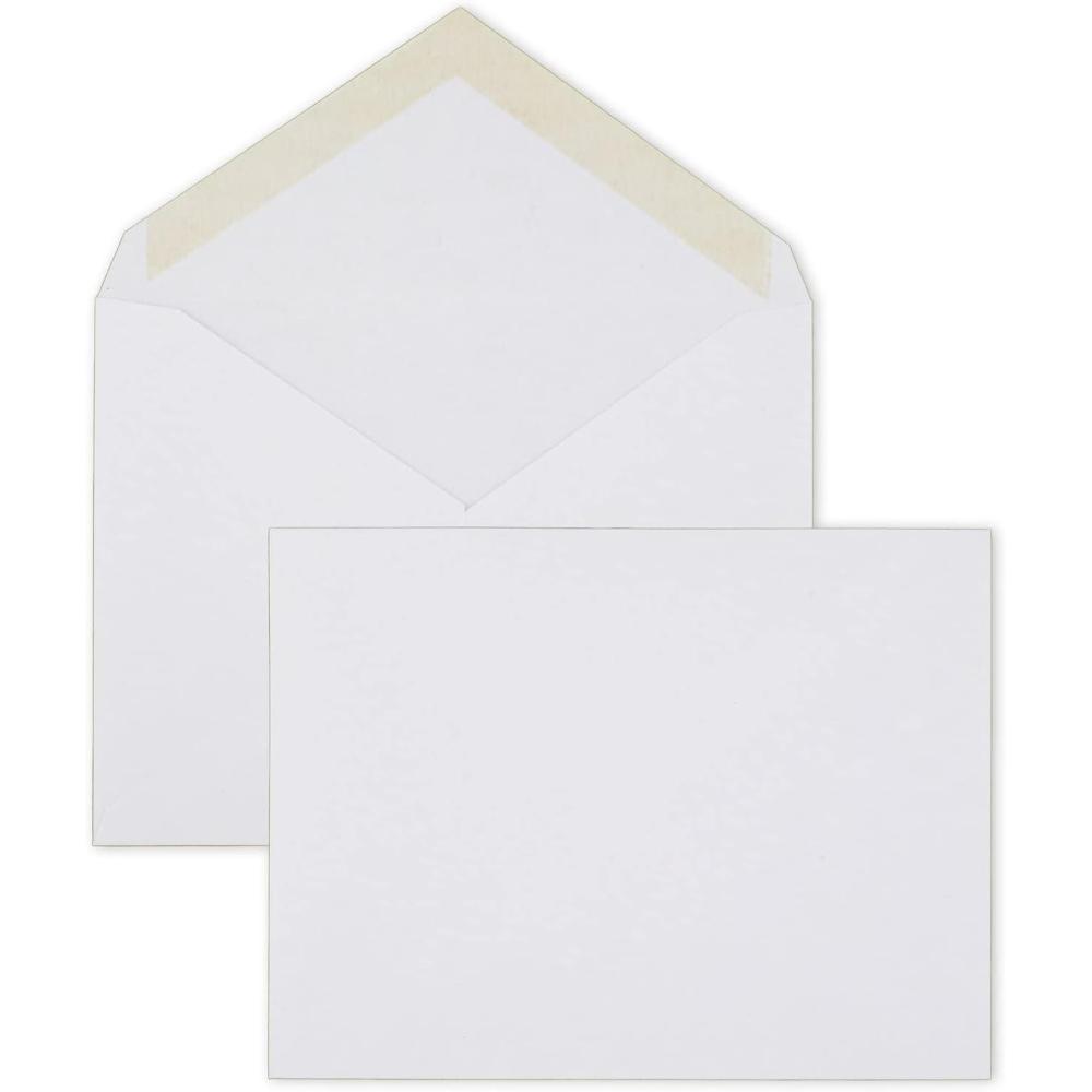 imageMead A2 Invitation Envelopes 438quot x 534quot Gummed Closure White Woven Premium 24lb Paper Mailing Envelopes 100 Count CO1981 Count Pack of 100