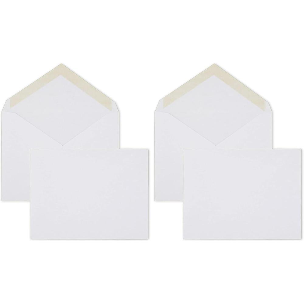 imageMead A2 Invitation Envelopes 438quot x 534quot Gummed Closure White Woven Premium 24lb Paper Mailing Envelopes 100 Count CO1981 Count Pack of 200