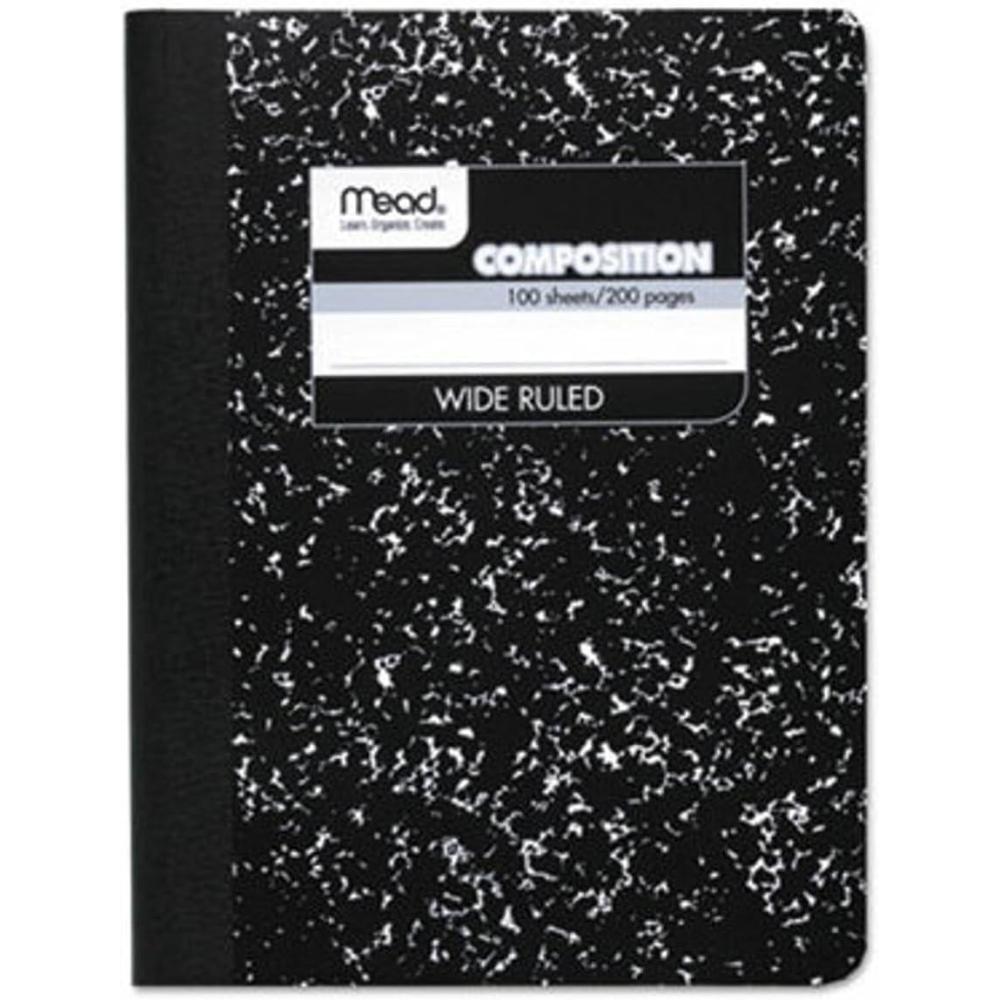 imageMead Composition Book WideLegal Rule Black Cover 100 975 x 75 Sheets
