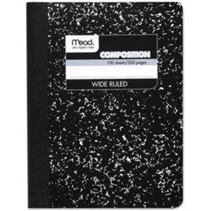 imageMead Composition Book WideLegal Rule Black Cover 100 975 x 75 Sheets