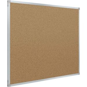 imageMead Cork Bulletin Board Framed Corkboard 4 x 3 Message Board Oak Finish Frame 85367Aluminum