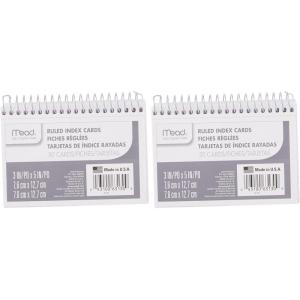 imageMead Index Cards 3quot x 5quot Ruled Front Blank Back 50 Cards White 631301 Count Pack of 2