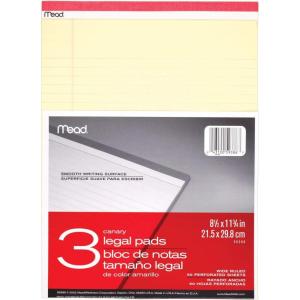 imageMead Legal Pads Wide Ruled Paper 812quot x 1134quot 50 Sheets Memo Pads Note Pads Steno Pads 3 Pack 59386812 x 1134