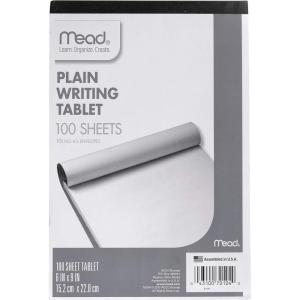 imageMead Writing Tablet 6quot x 9quot Paper Pad Plain Note Pad 100 Sheets 70104