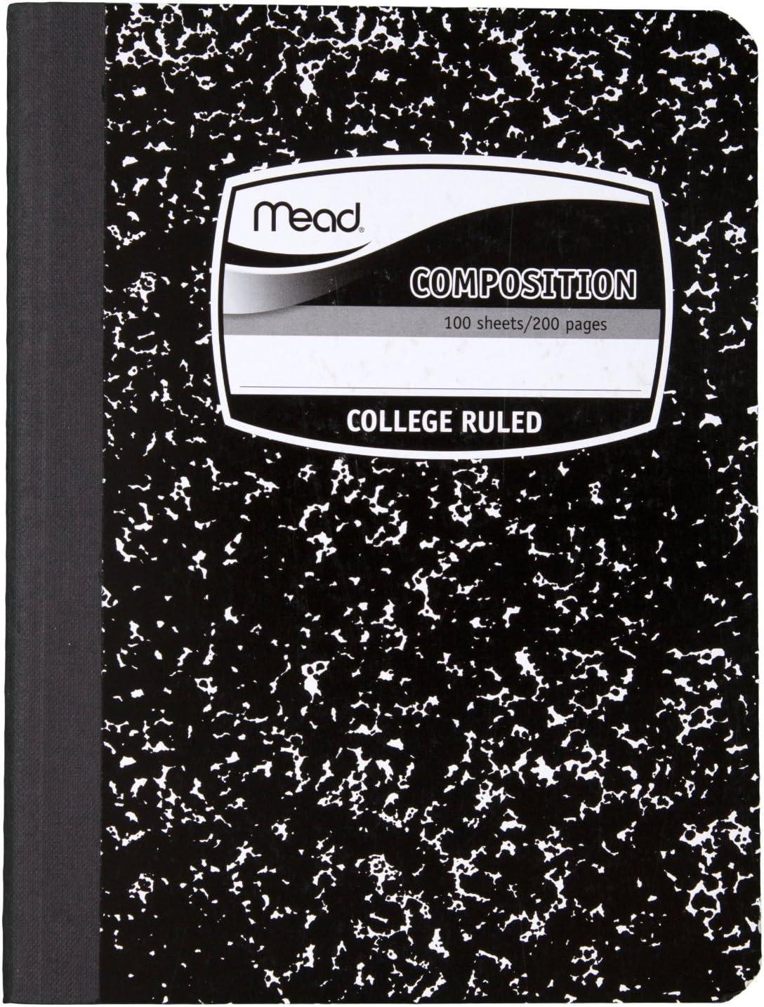 imageMead Composition BooksNotebooks College Ruled Paper 100 Sheets 5 Pack 72930Durable