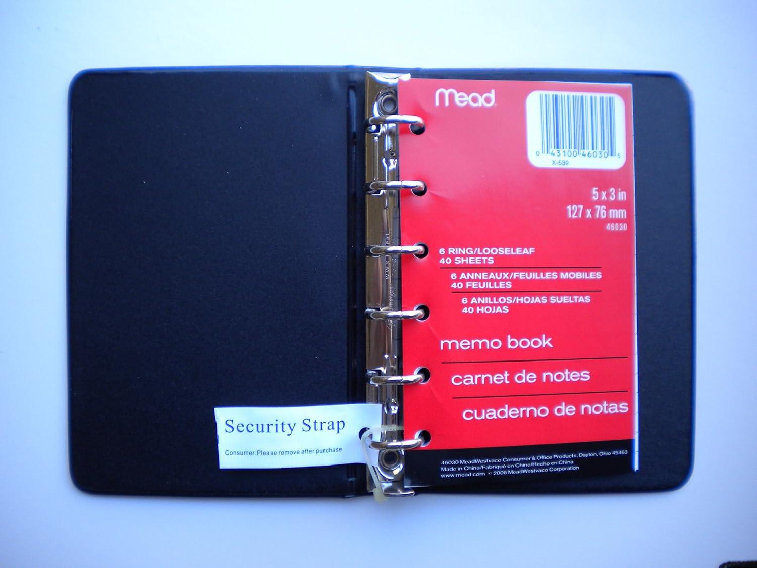 imageMead Little 6Ring Memo Binders for 3 X 5inch Paper in Colors  Pack of 4