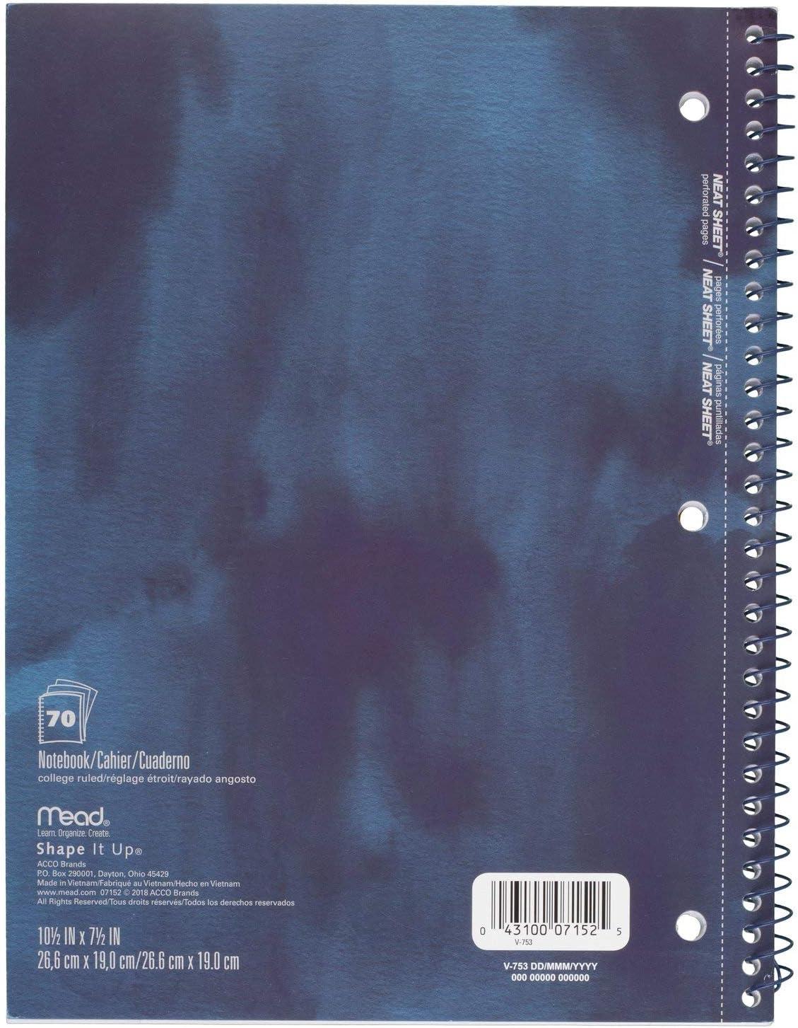 imageMead Spiral Notebook 1 Subject College Ruled Paper 70 Sheets 1012quot x 712quot Shape It Up Design Will Vary 1 Notebook 07152Design Selected For You