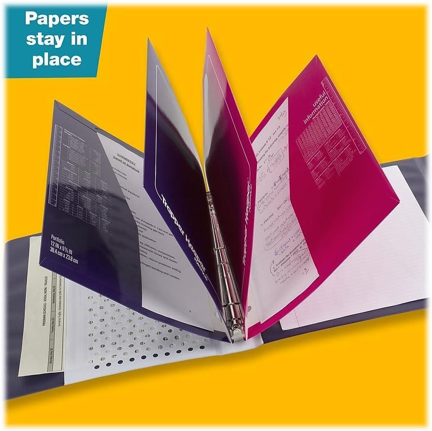 imageMead Trapper Keeper Binder Retro Design 1 Inch Binder 2 Folders and Extra Pocket Metal Rings and Spring Clip Secure Storage Animal Mead School Supplies 260038CP1ECM