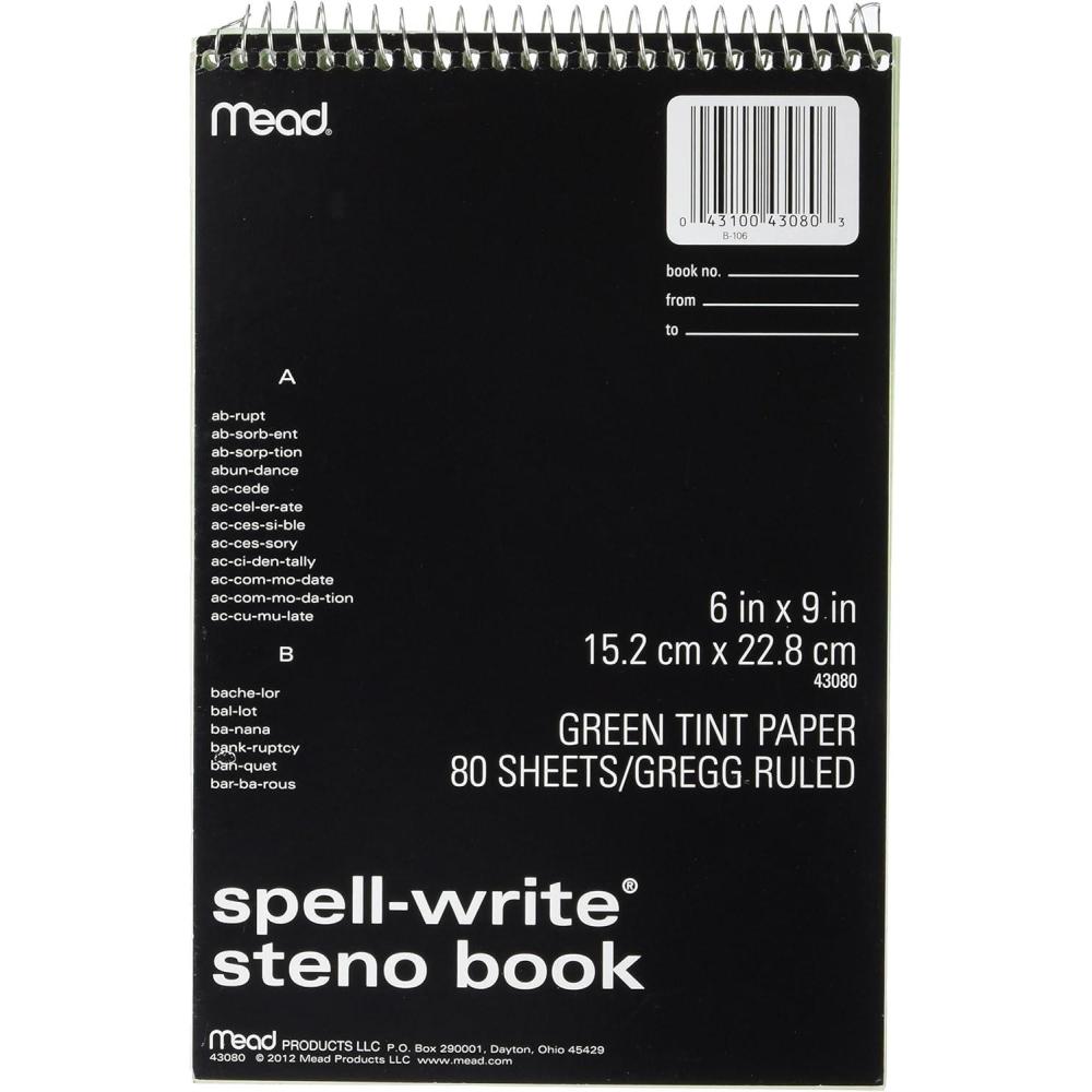imageMead 80CT Steno Notebook 43080 GREEN
