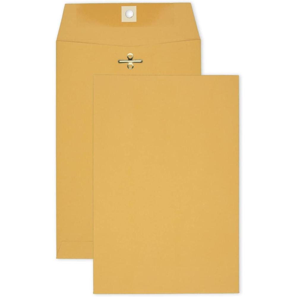 imageMead Letter Size Mailing Envelopes Clasp Closure AllPurpose 32lb Paper 9quot X 12quot Brown Manila Kraft Envelope 100 per Pack CO7906 x 9