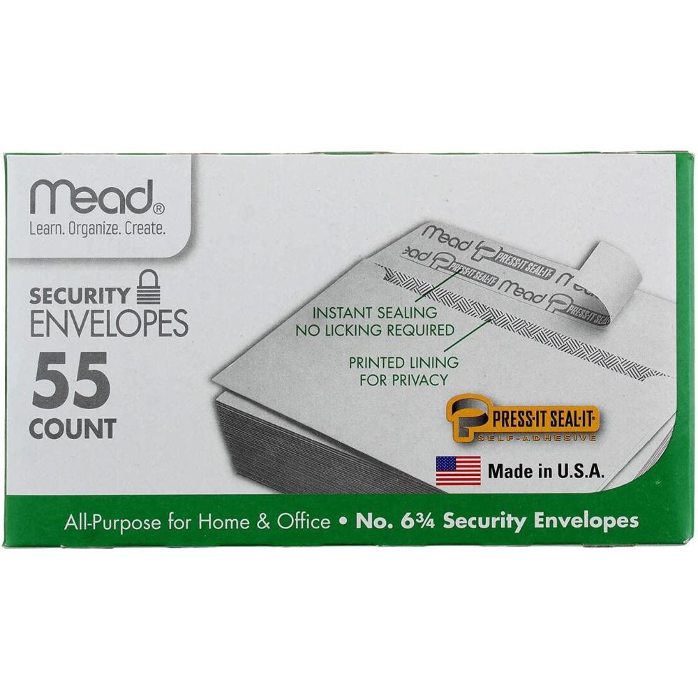 imageMead PressIt SealIt 6 34 Security Envelopes 55 Count 75030