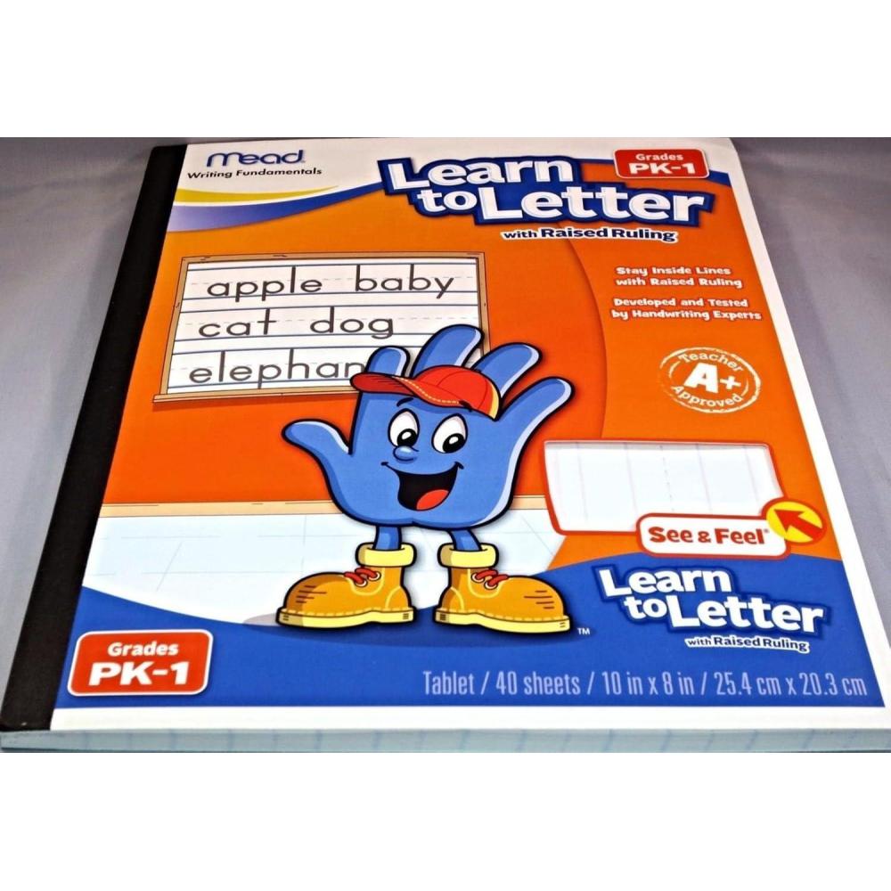 imageMead See and Feel Learn to Letter Raised Ruling Grades PK1 10 x 8 Inches 40 Count 48170