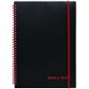 imageCASE OF 6 Black n Red Twin Wirebound Notebook Poly Cover 1175 x 825 Inches Black 70 sheets E67008