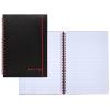 imageCASE OF 6 Black n Red Twin Wirebound Notebook Poly Cover 1175 x 825 Inches Black 70 sheets E67008