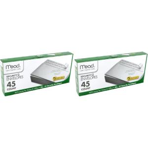 imageMead 10 Envelopes Security Printed Lining for Privacy PressIt SealIt Self Adhesive Closure AllPurpose 20lb Paper 418quot x 912quot White 45 per Box 75026  Pack of 210 418 x 912