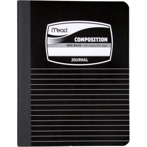 imageMead Composition Notebook Wide Ruled Paper 934quot x 712quot 100 Sheets per Comp Book BlackWhite 09920Black