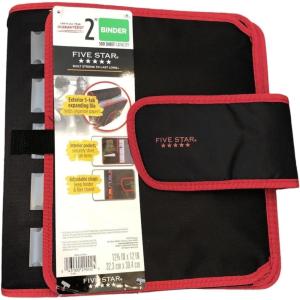 imageMead Five Star Binder  Zipper 2 Inch 3Ring Binder Expansion Panel and Expanding File 580 Sheet Capacity Assorted Colors