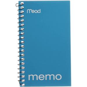 imageMead Memo Book College Ruled 5 x 3 Inches Wirebound 60 Sheets Assorted 4553460