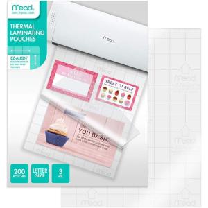 imageMead Thermal Laminating Pouches Lamination Sheets Letter Size Pouch 3 Mil EZAlign 100 Pack 39029Pouches 200pk 3mil
