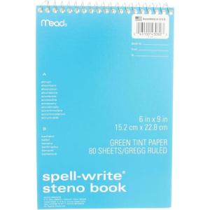 imageMeadWestvaco 43080 6quot X 9quot SpellWrite Wirebound Steno Book Assorted Colors