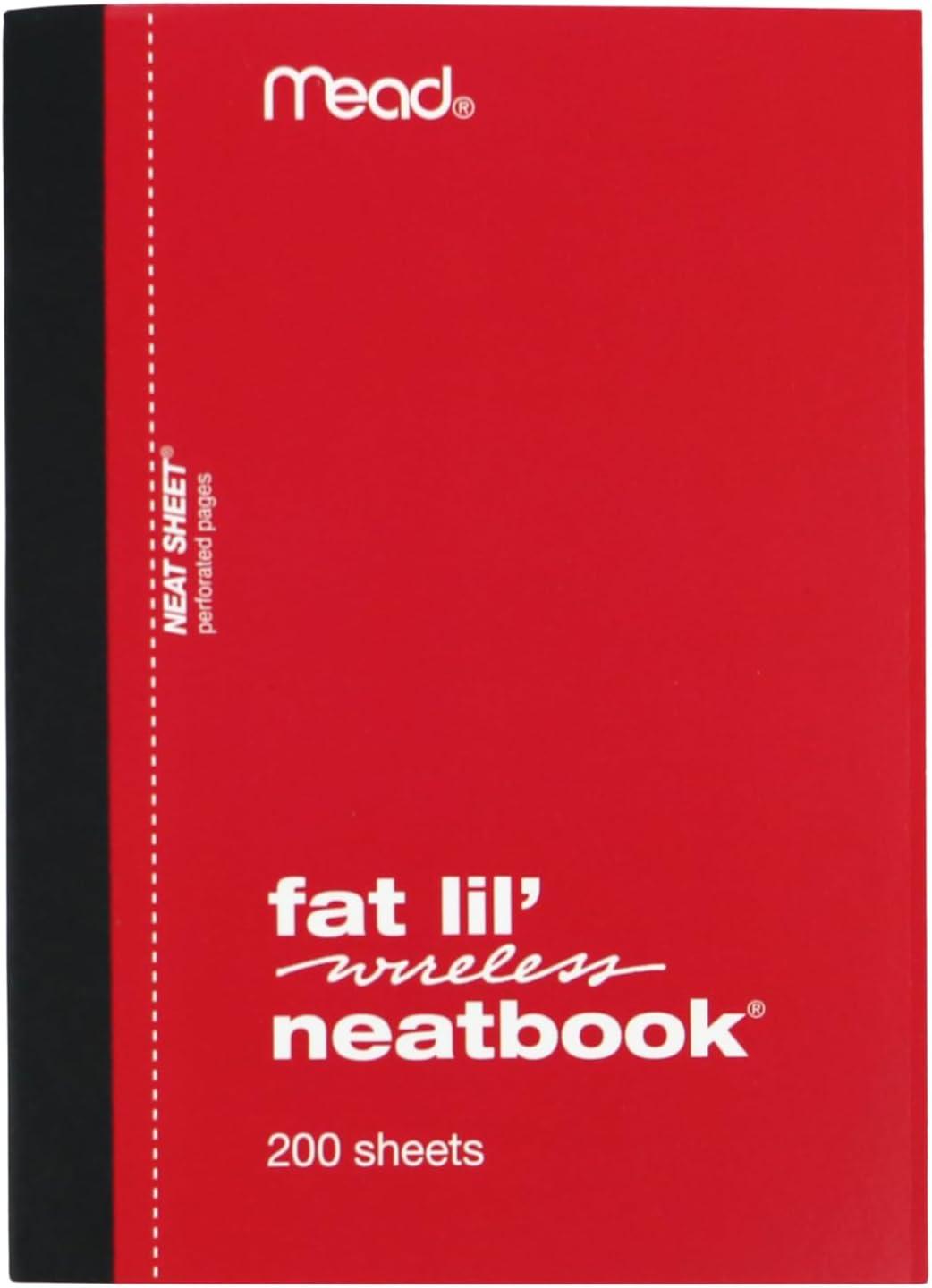 imageMead Fat Lil Neatbook  200 Sheet  College Ruled  4quot x 55quot  1 Each  White