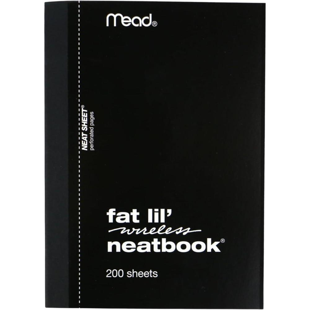 imageMead Fat Lil Neatbook  200 Sheet  College Ruled  4quot x 55quot  1 Each  White