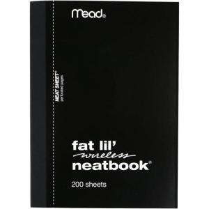 imageMead Fat Lil Neatbook  200 Sheet  College Ruled  4quot x 55quot  1 Each  White