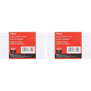 imageMead Lined Index Cards Note Cards Ruled 100 Count 3quot x 5quot White 633503 X 5 Pack of 2