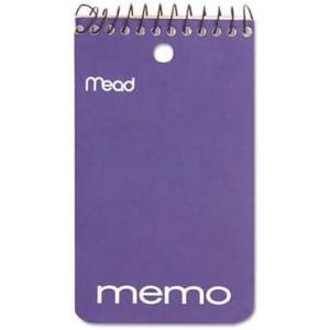 imageMead Wirebound Memo Book College Ruled 3 x 5 Inches Black Red Blue and Green 60 Count 12 Pack 45354
