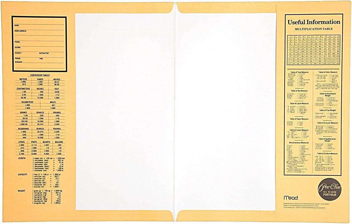 imageMead 2Pocket Folders Color Talk Pee Chee Portfolio Assorted Colors 5Pack 73331Goldenrod