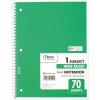 imageMead Spiral Notebook 1 Subject Wide Ruled Paper 70 Sheets 1012quot x 8quot Green 05510AC5Green