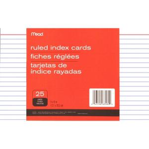 imageMead Ruled Index Cards 5 X 8 Inches 63580 White 25 EA