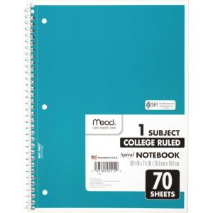 imageMead Spiral Notebooks 1 Subject College Ruled 70 Sheets 24 Pack 73705Blue