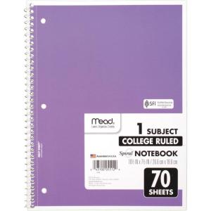 imageMead Spiral Notebooks 1 Subject College Ruled 70 Sheets 24 Pack 73705Purple