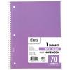 imageMead Spiral Notebook 1Subject Wide Rule 70 Sh 1012quotx8quot Ast  Pack of 1
