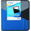 imageMead Zipper Binder with Expanding File 3 Ring Binder 112quot Red 72196Blue