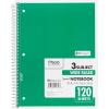 imageNotebook Spiral 3 Subject 120 Ct Pack of 3