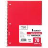 imageMead Spiral Notebook 1Subject Wide Rule 70 Sh 1012quotx8quot Ast  Pack of 1