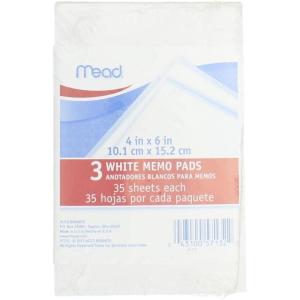 image4quot x 6quot Memo Pad 3 Count