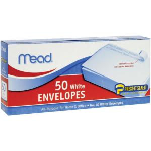 imageMead 10 Envelopes PressIt SealIt White 50 Per Box 75024