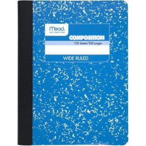 imageMead Composition Book Notebook Wide Ruled 975 x 75 Inch Red 72245Blue